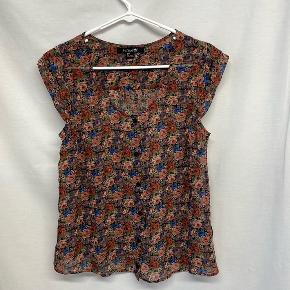 Forever 21 Sheer button up top S/P